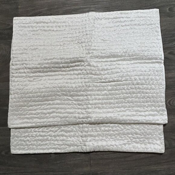 Quince Silk Pick Stitch Sham Set of 2 20x26 Ivory Standard White Cotton Bedding - Picture 2 of 9
